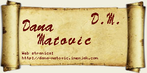 Dana Matović vizit kartica